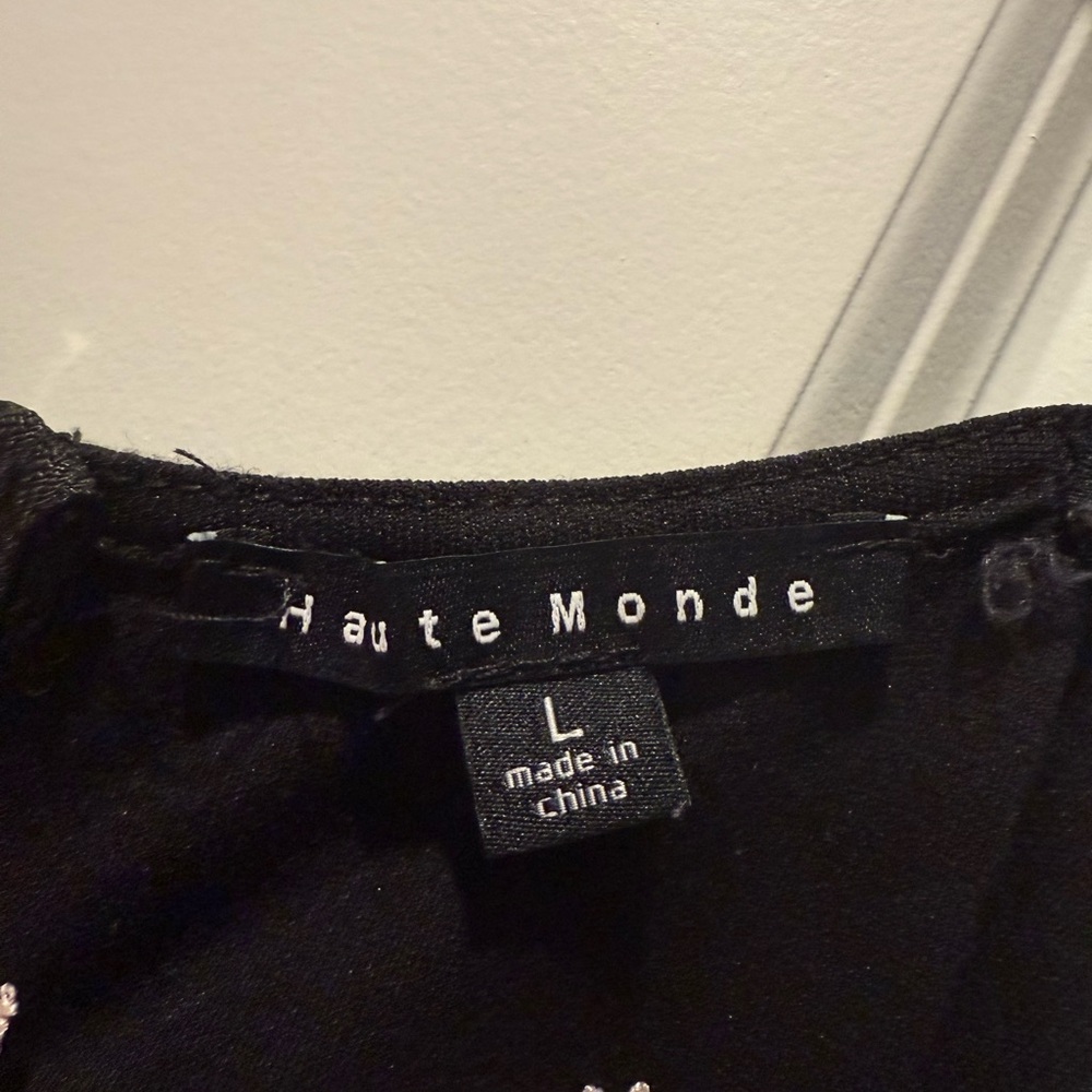 Haute Monde Body con dress with lace embellishments. Size Large‎ - Picture 5 of 5